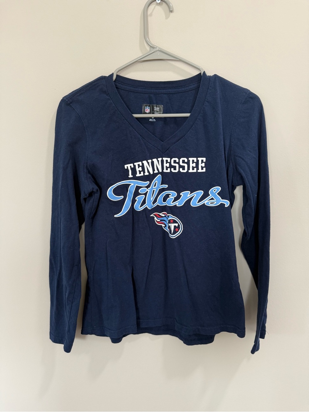 NFL Women's Navy Team Apparel V-Neck Long Sleeve Tee